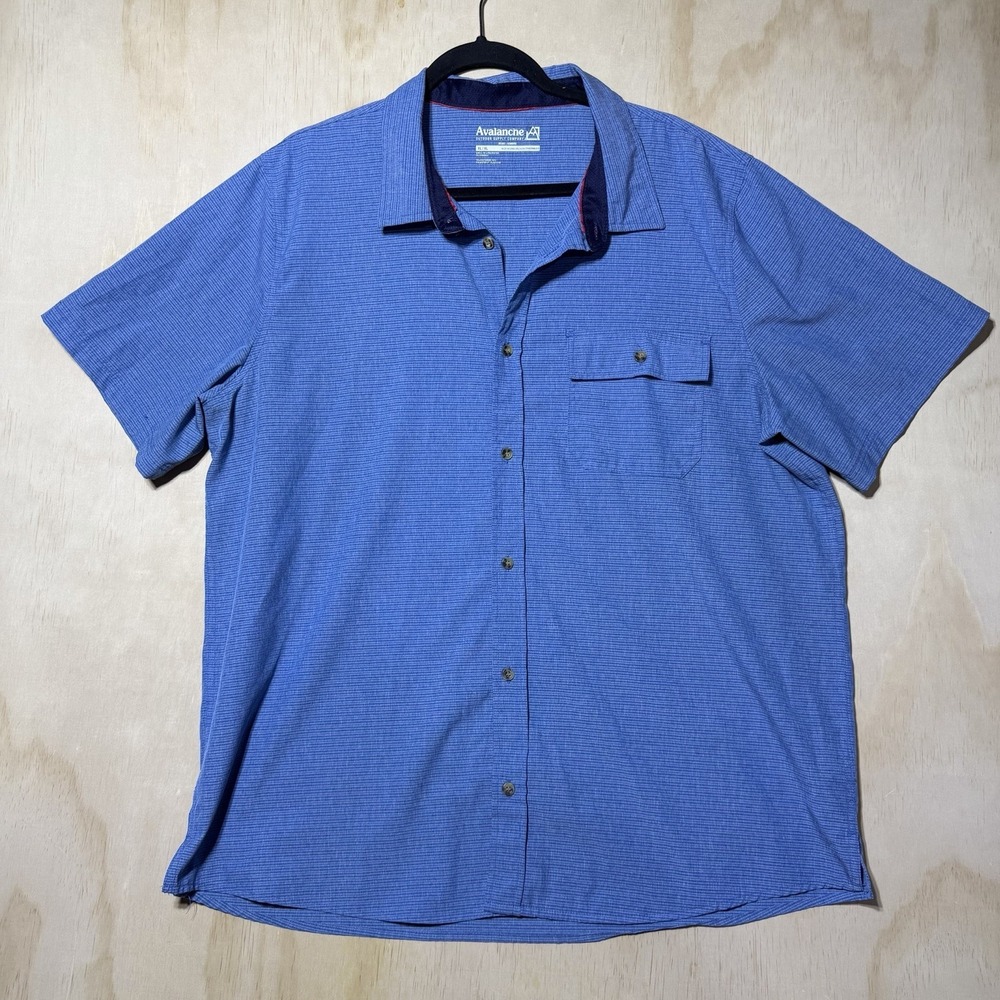 Avalanche Outdoor Blue Performance Button Shirt Men's XL Hiking Fishing Stretch